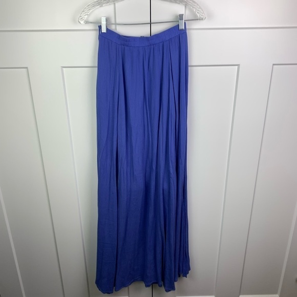 Lulus XS Blue High Waist Maxi Skirt Slit Periwinkle - Picture 4 of 4
